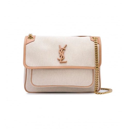 Yves Saint Laurent W PŁÓTNIE I SKÓRZE Y698894H Morelowy