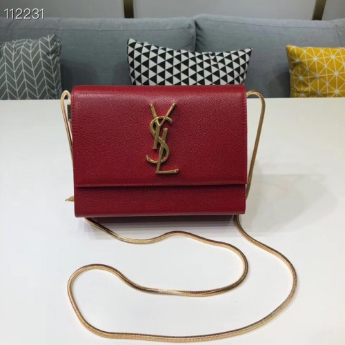 Yves Saint Laurent Kate mini Oryginalna skórzana torebka na ramię Y593122 czerwona