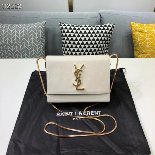 Yves Saint Laurent Kate mini Oryginalna skórzana torebka na ramię Y593122 biała