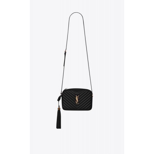 Yves Saint Laurent LOU TORBA APARATOWA Z PIKOWANEJ SKÓRY 612544 czarna