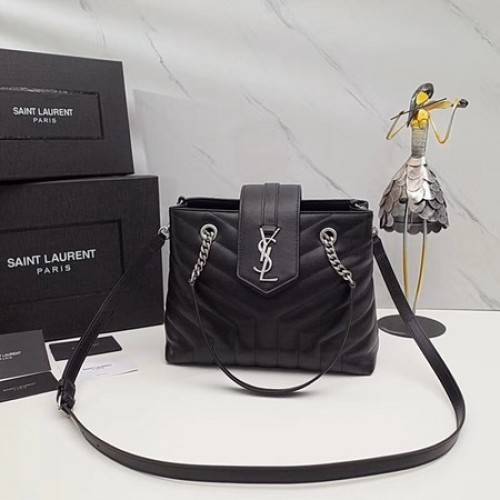 Yves Saint Laurent LOULOU Oryginalna skórzana torba typu tote 502717 Czarna
