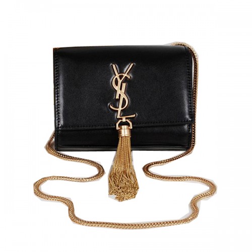 Czarna torba na ramię typu cross-body Yves Saint Laurent MINI z monogramem