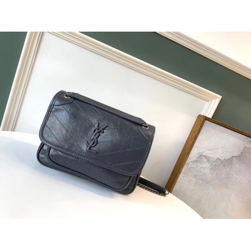 Yves Saint Laurent NIKI BABY IN LAMBSKIN 498893 ciemnoniebieski