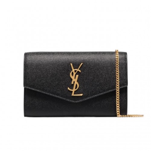 Yves Saint Laurent Monogramme Torebka na ramię ze skóry cielęcej 35961 Czarna