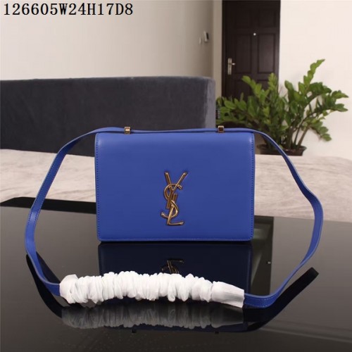 Yves Saint Laurent Monogram Torba na ramię 126605 Niebieska