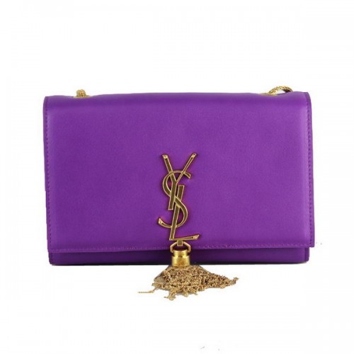 Yves Saint Laurent Monogram Torba na ramię 66016 Fioletowa
