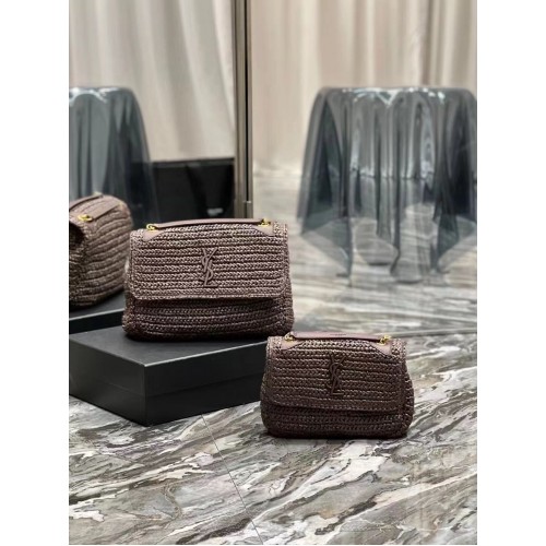 Yves Saint Laurent Niki Weave Bag Y30261 Ciemnobrązowy
