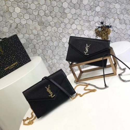 Yves Saint Laurent Oryginalna torba na ramię ze skóry cielęcej 2822 Czarna