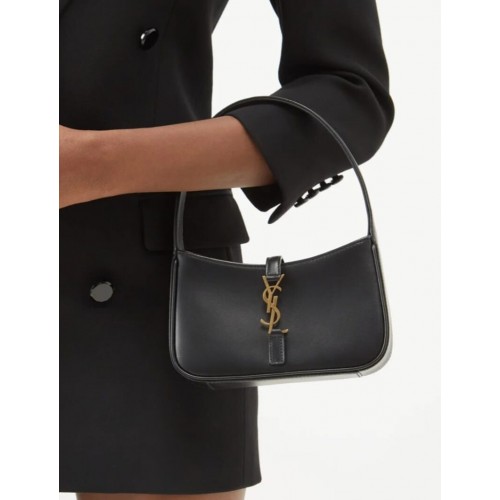 Yves Saint Laurent Oryginalna skórzana mini torebka na ramię LE5A7 Czarna