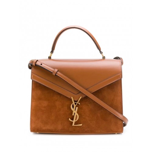 TOREBKA CASSANDRA ŚREDNIA Z UCHWYTEM NA GÓRZE Z GŁADKIEJ SKÓRY I ZAMSZU Y578001 brwon