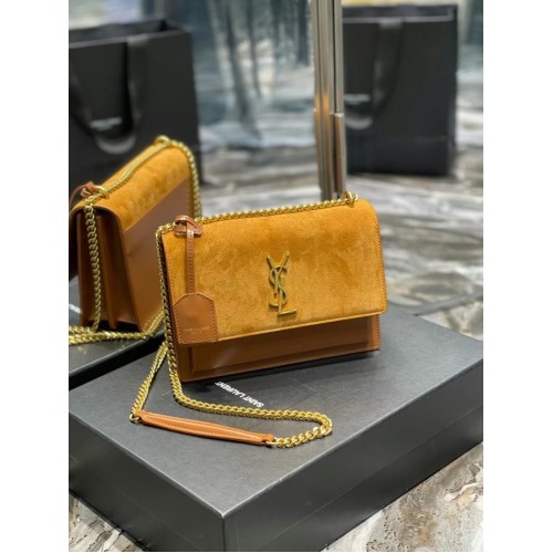 Yves Saint Laurent SUNSET MEDIUM W GŁADKIEJ SKÓRZE 442906 brązowy