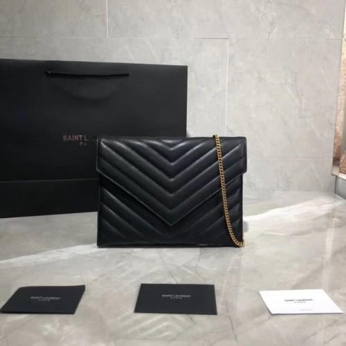 Torba na ramię Yves Saint Laurent Oryginalna skóra Y569267 Czarna