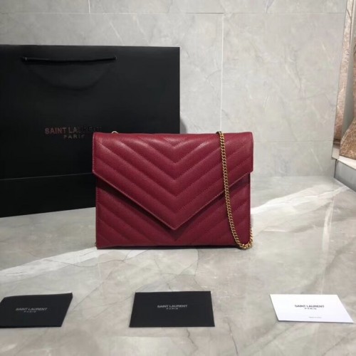Torba na ramię Yves Saint Laurent Oryginalna skóra Y569267 Czerwona