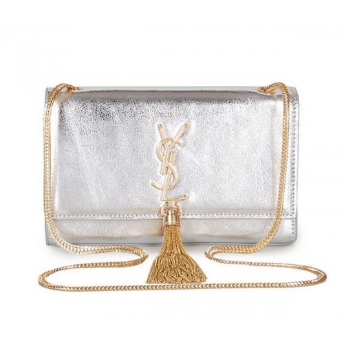 Yves Saint Laurent mini Monogram Cross-body Shoulder Bag 326076 Silver