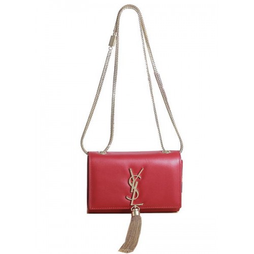 Mini torba na ramię z monogramem Yves Saint Laurent 5478 czerwona