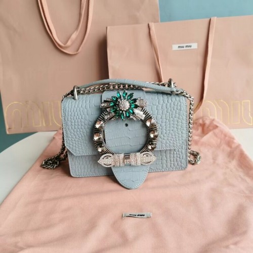 Miu Miu Matelasse Nappa Leather mini Shoulder Bag 5ED084 light blue