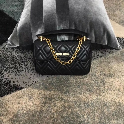 Miu Miu Matelasse Nappa Leather shoulder bag 5BD140G black