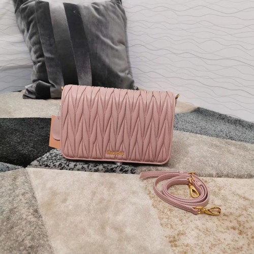 Miu Miu Matelasse Nappa Leather shoulder bag 5BG163 pink